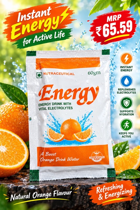 Energy Orange Drink, 60 gm sachet